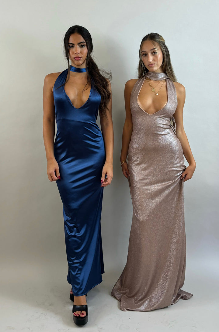 Blue Satin Evening Dress  Evening dress - StudioSharonGuy