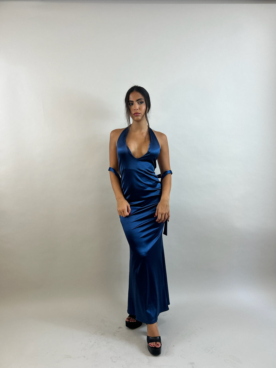 Blue Satin Evening Dress  Evening dress - StudioSharonGuy