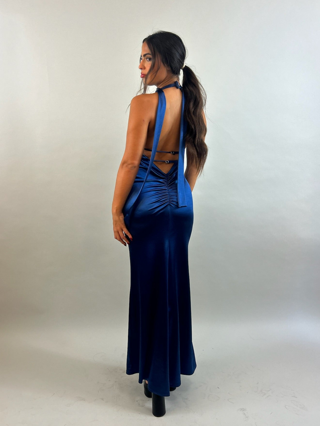 Blue Satin Evening Dress  Evening dress - StudioSharonGuy