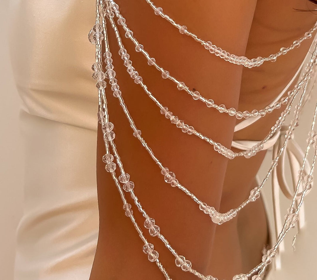 Luminous Cascade Bridal Chains  Arm bracelet - StudioSharonGuy