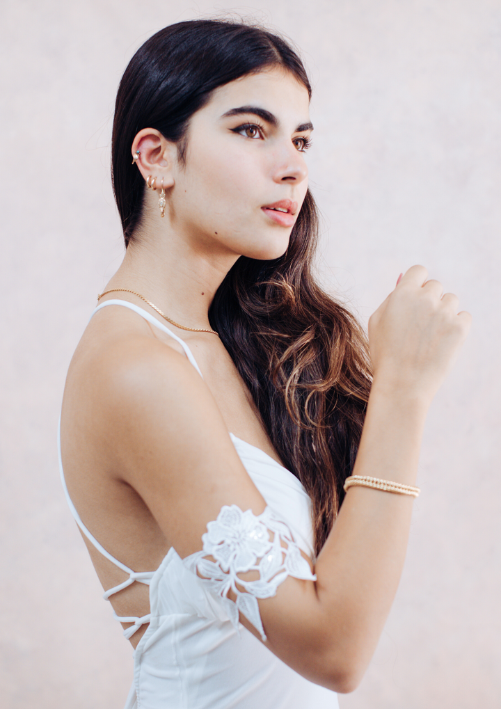 Floral & sequin lace arm bracelet  Arm bracelet - StudioSharonGuy