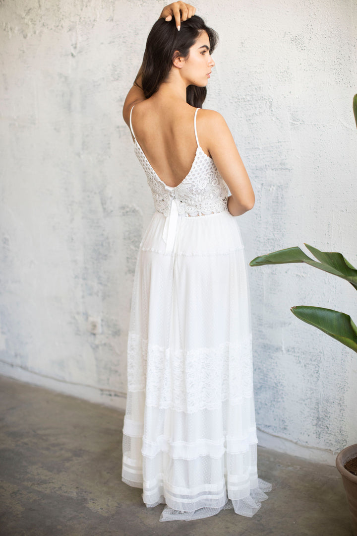 CHIFFON LACE MAXI SKIRT  Wedding Dress - StudioSharonGuy