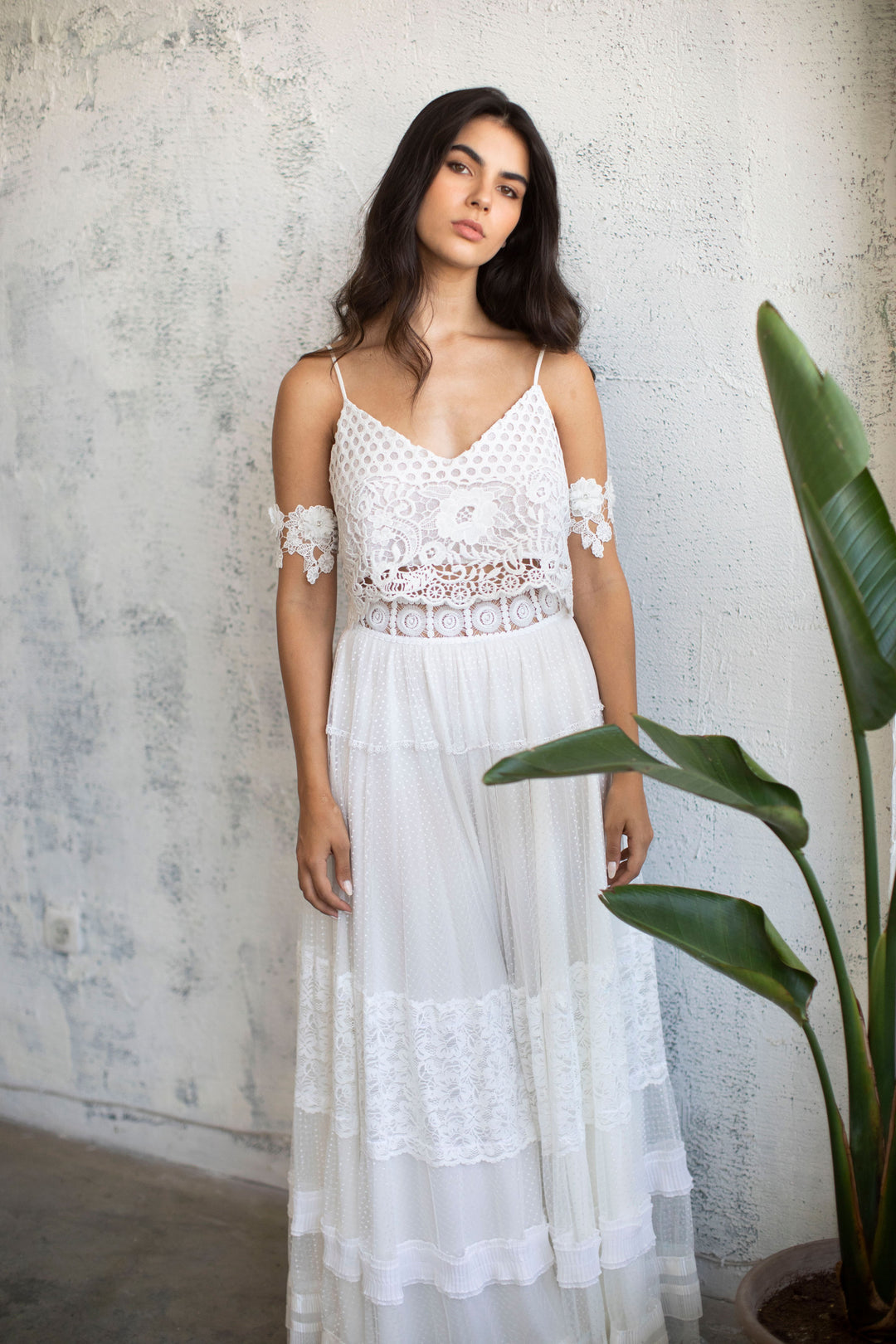 CHIFFON LACE MAXI SKIRT  Wedding Dress - StudioSharonGuy