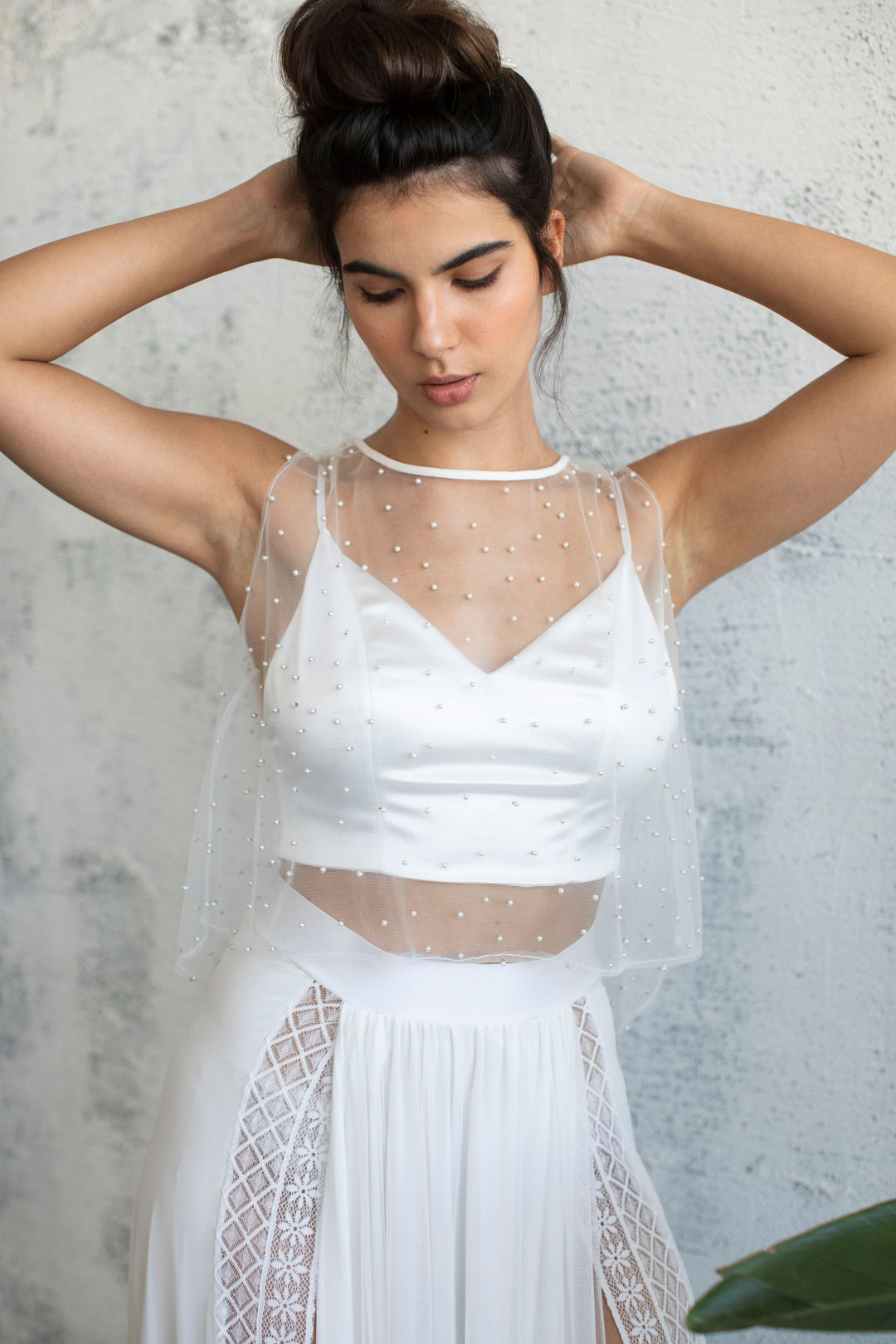 PEARL TOP  Wedding Dress - StudioSharonGuy