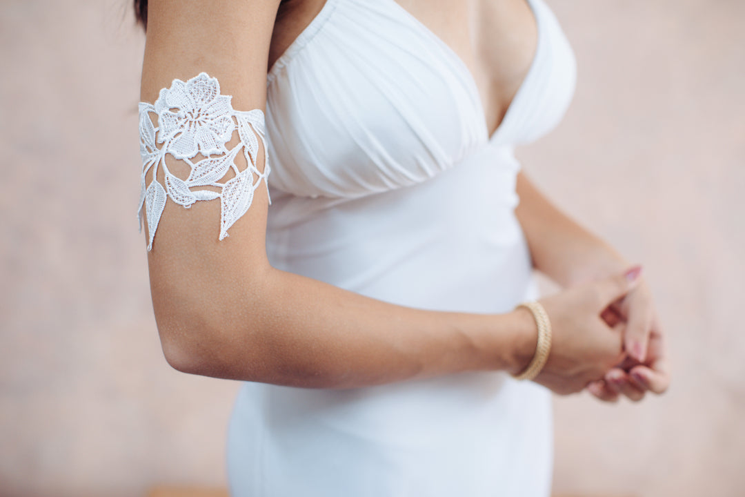 Floral & sequin lace arm bracelet  Arm bracelet - StudioSharonGuy